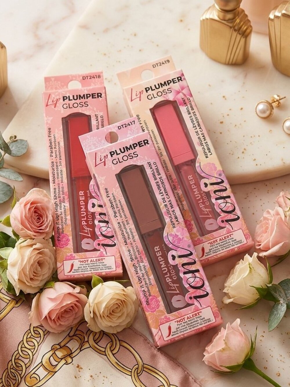 IONI Lip Plumper Gloss Set — 3 Pieces — New